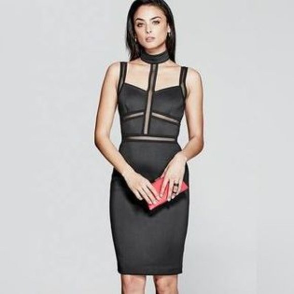 Marciano Dresses & Skirts - Black Mesh Slania Choker Dress by Marciano - Size XS